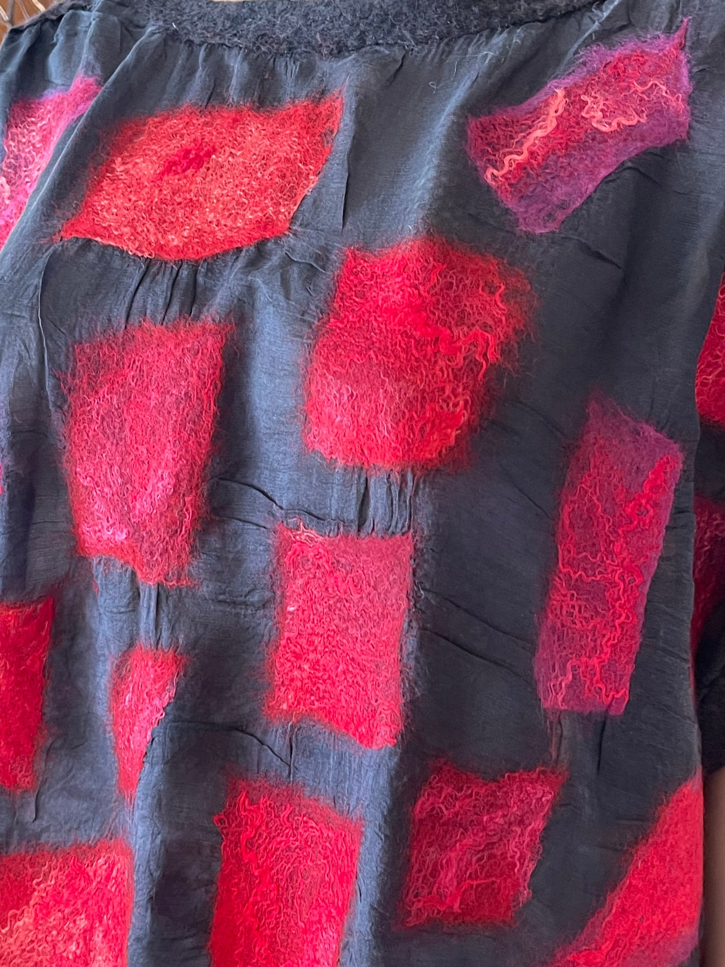 100% Natural Silk Wool Eco-Fashion Top Handmade Nuno Felt Vest Eco Friendly Blouse lightweight Gauze Silk Shirt Women Clothing Garment S-XL