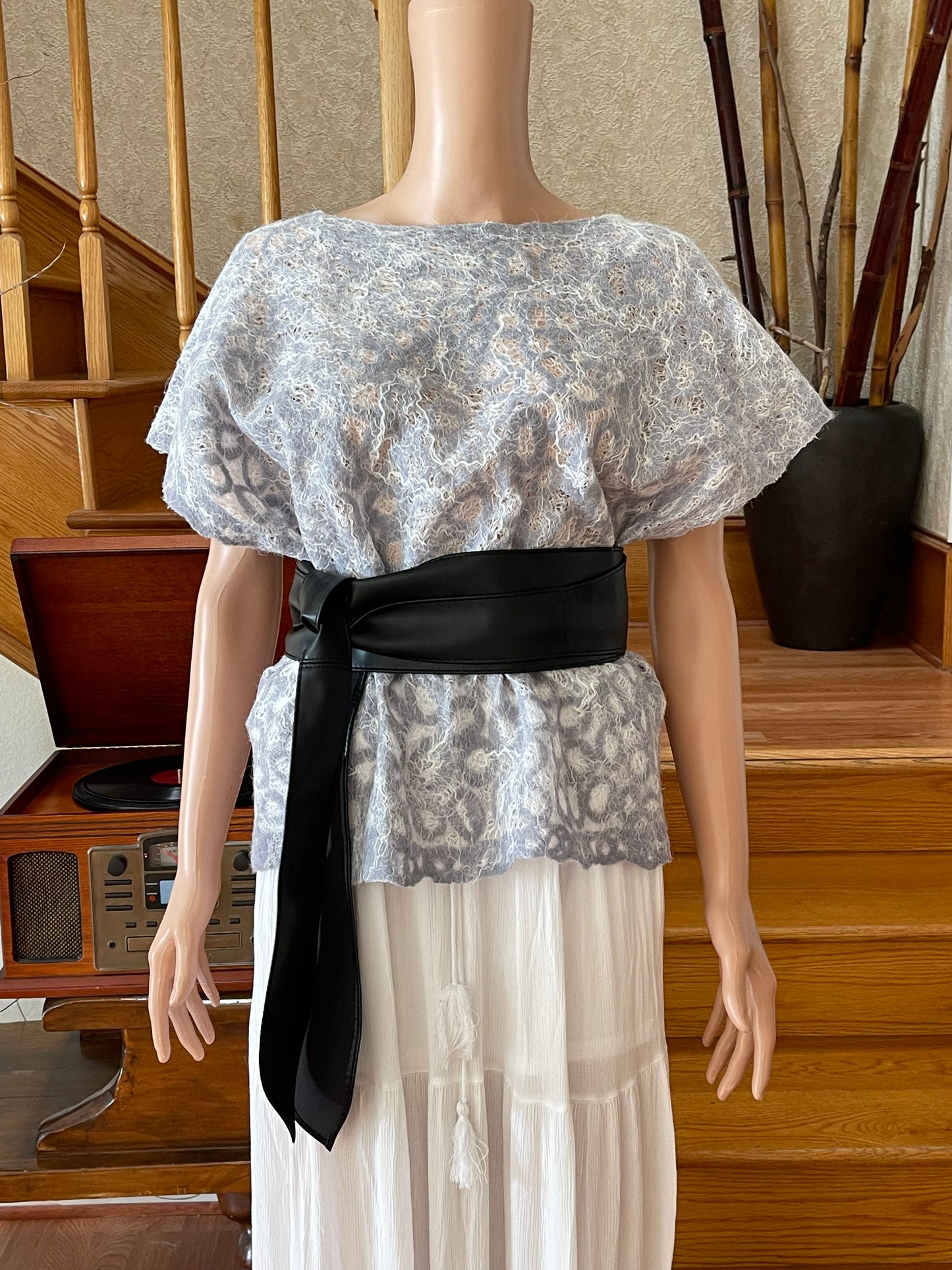 100% Natural Silk Wool Eco-Fashion Top Handmade Nuno Felt Vest Eco Friendly Blouse lightweight Gauze Silk Shirt Women Clothing Garment S-XL