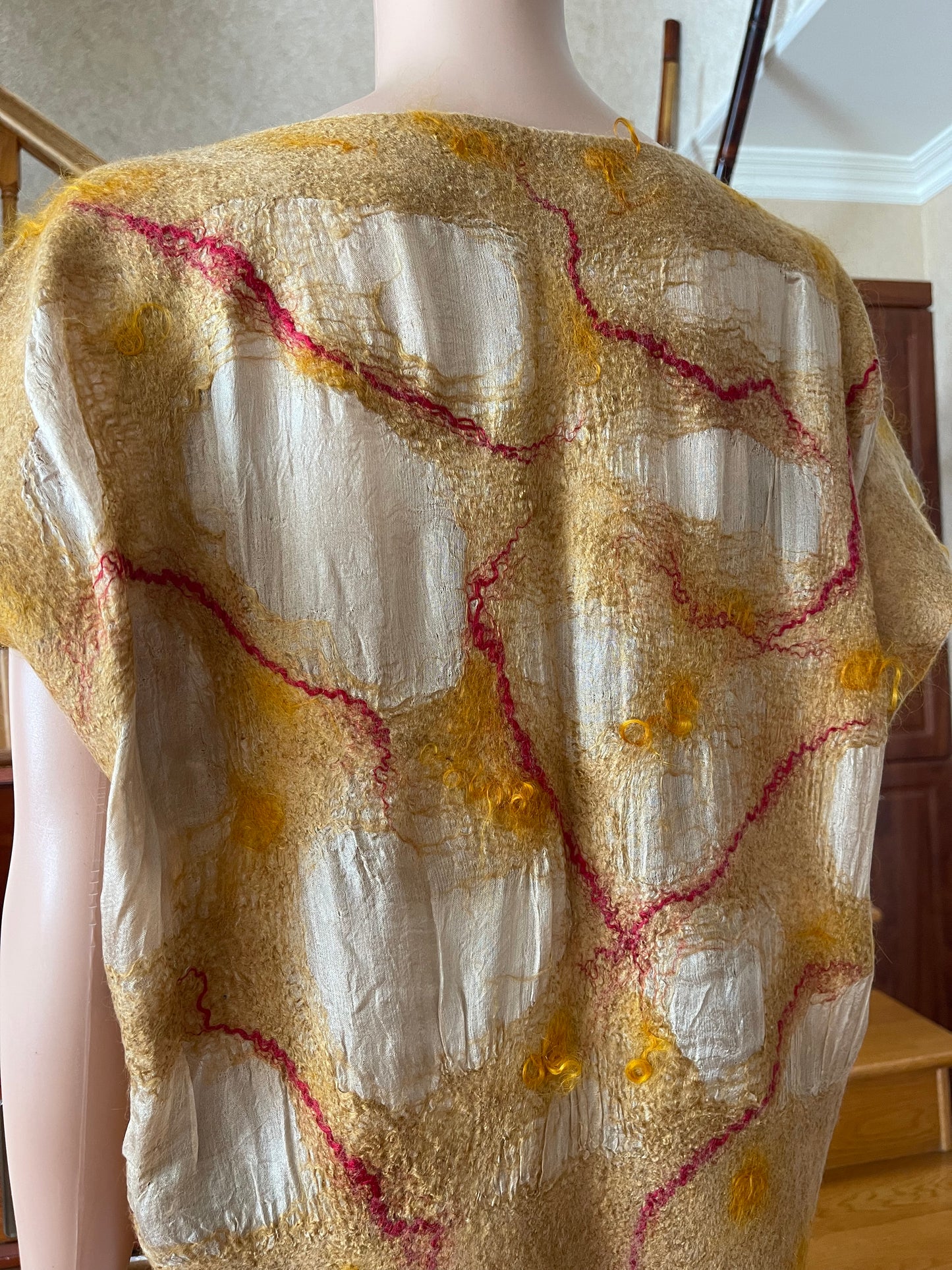 100% Natural Silk Wool Eco-Fashion Top Handmade Nuno Felt Vest Eco Friendly Blouse lightweight Gauze Silk Shirt Women Clothing Garment S-L