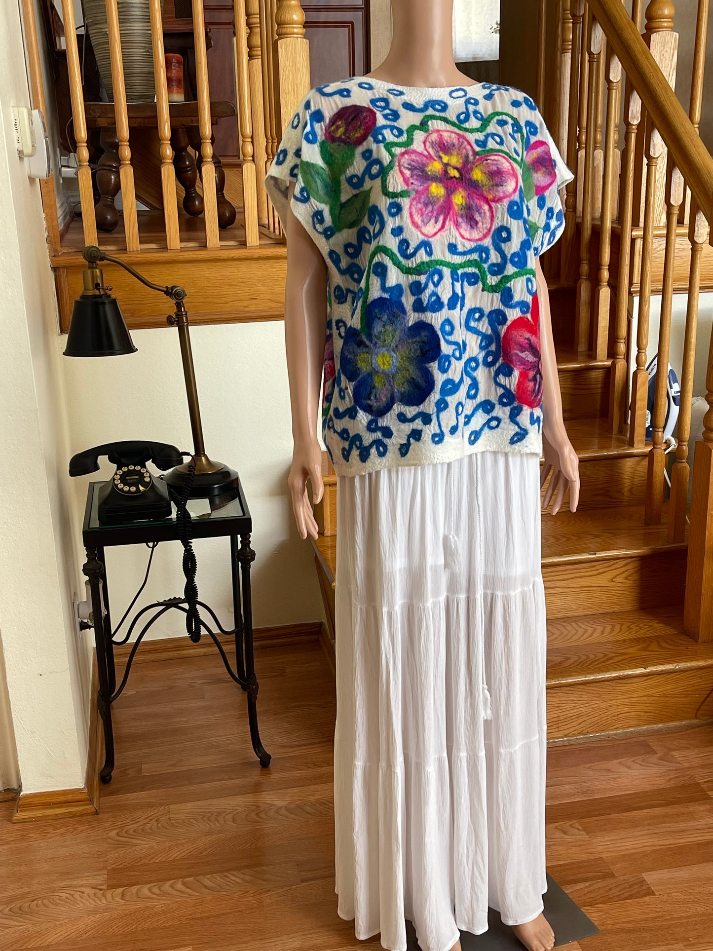100% Natural Silk Wool Eco-Fashion Top Handmade Nuno Felt Vest Eco Friendly Blouse lightweight Gauze Silk Shirt Women Clothing Garment One Size S-XL