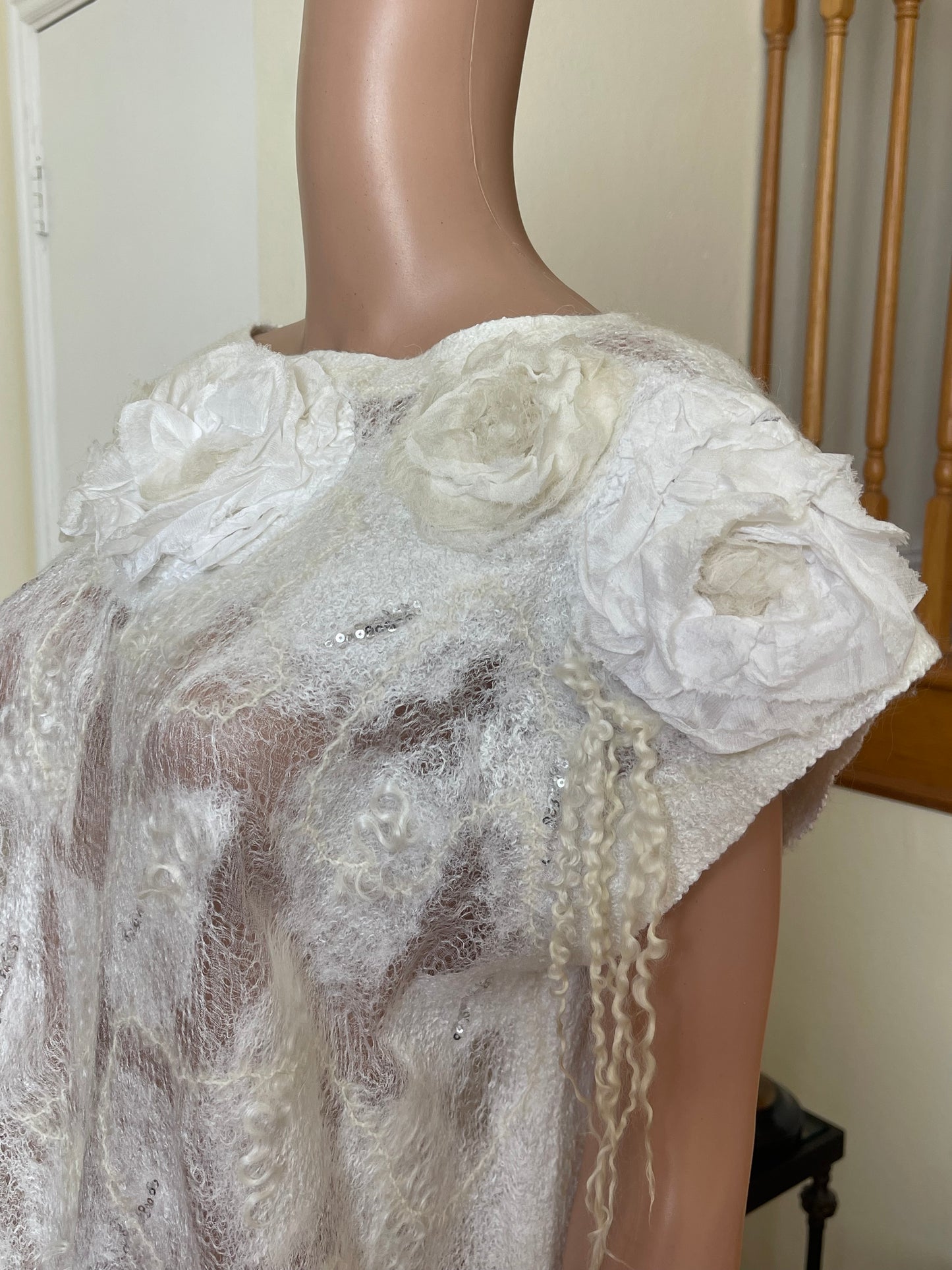 100% Natural Silk Wool Eco-Fashion Top Handmade Nuno Felt Vest Eco Friendly Blouse lightweight Gauze Silk Shirt Women Clothing Garment S-M