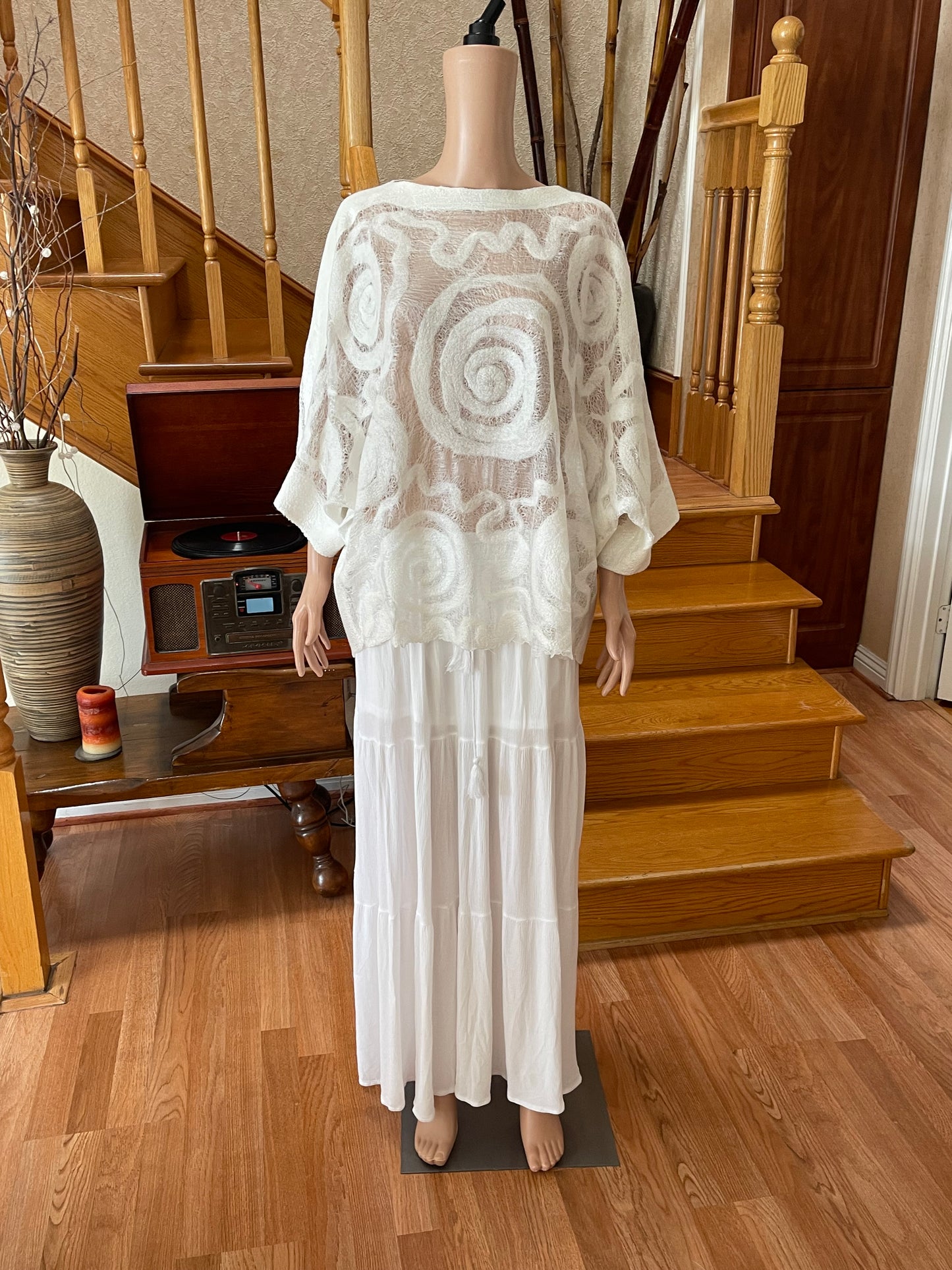 100% Natural Silk Wool Eco-Fashion Top Handmade Nuno Felt Vest Eco Friendly Blouse lightweight Gauze Silk Shirt Women Clothing Garment S-XL