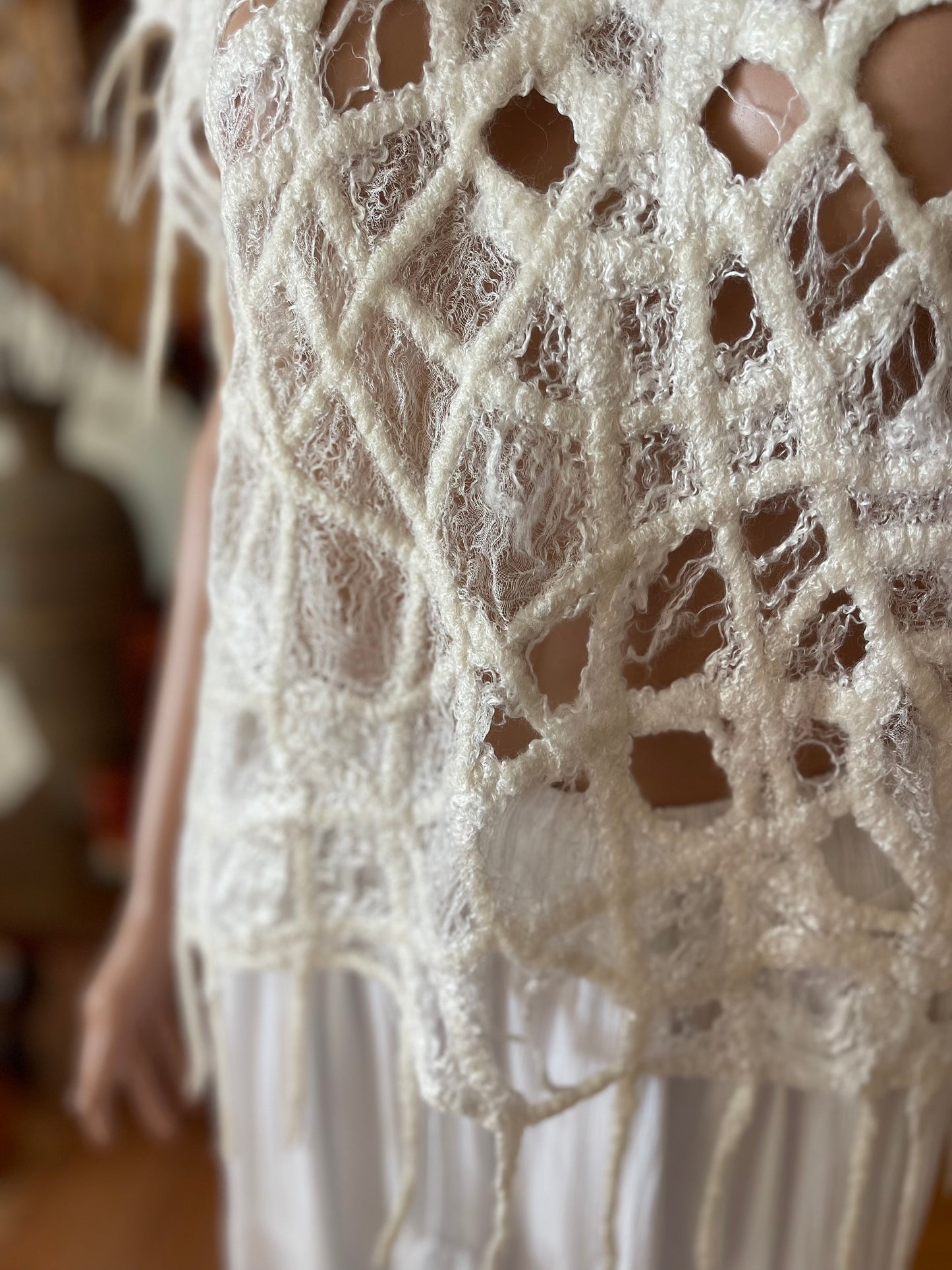 One size S-L 100% Natural Wool Silk Vest Eco-Fashion Top Handmade Nuno felt Wrap Eco Friendly Jacket Bohemian Style Waistcoat blouse