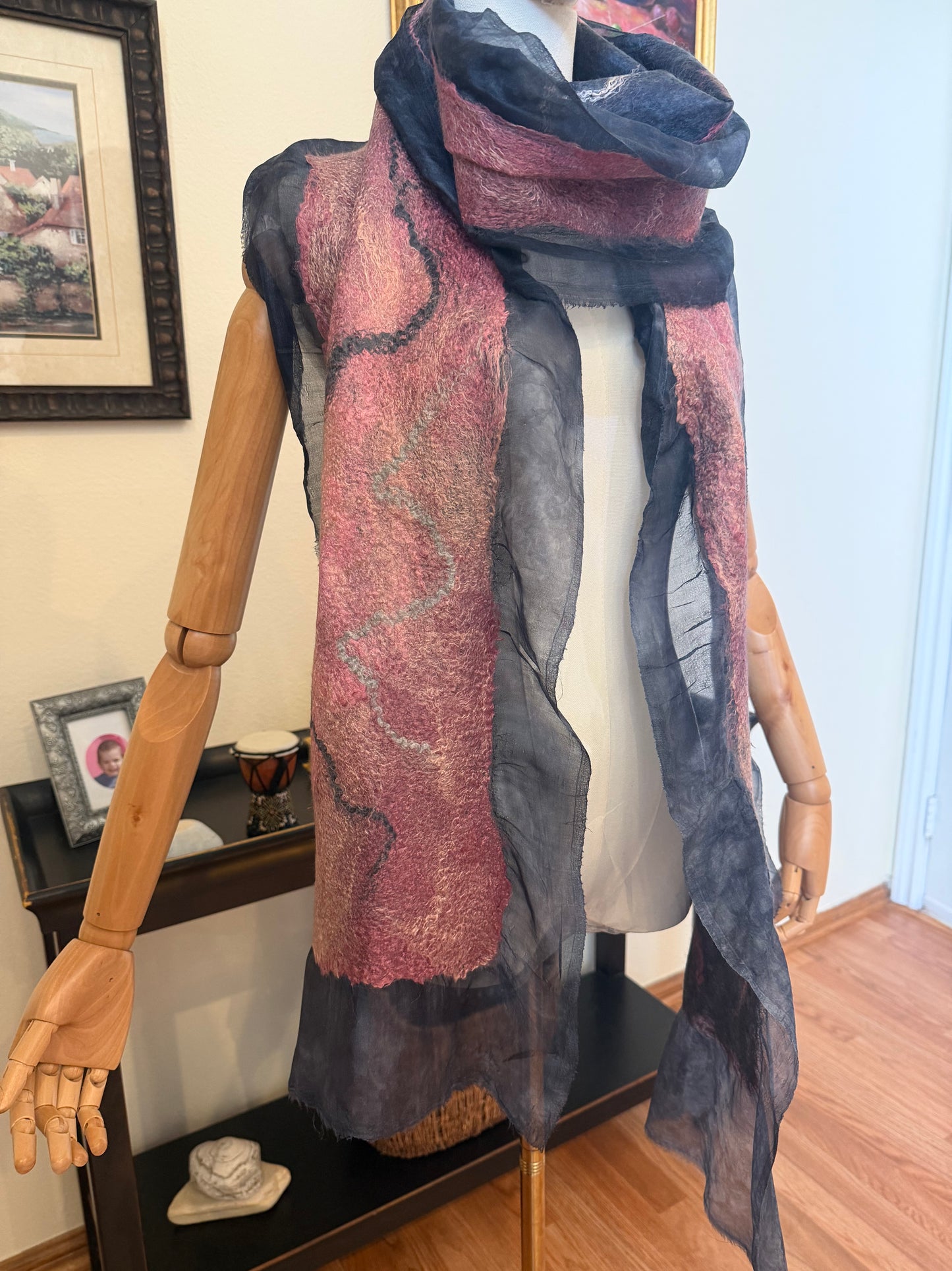 Silk and wool scarf