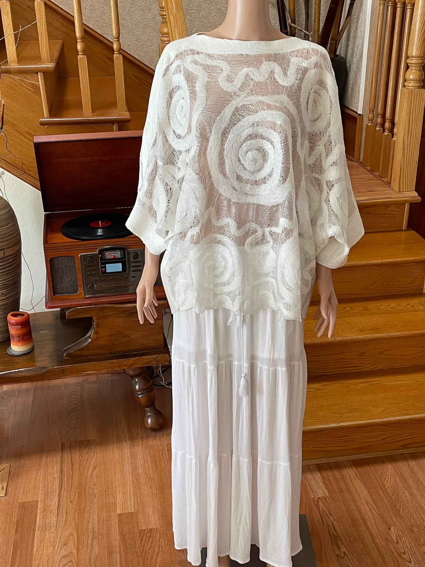 100% Natural Silk Wool Eco-Fashion Top Handmade Nuno Felt Vest Eco Friendly Blouse lightweight Gauze Silk Shirt Women Clothing Garment S-XL