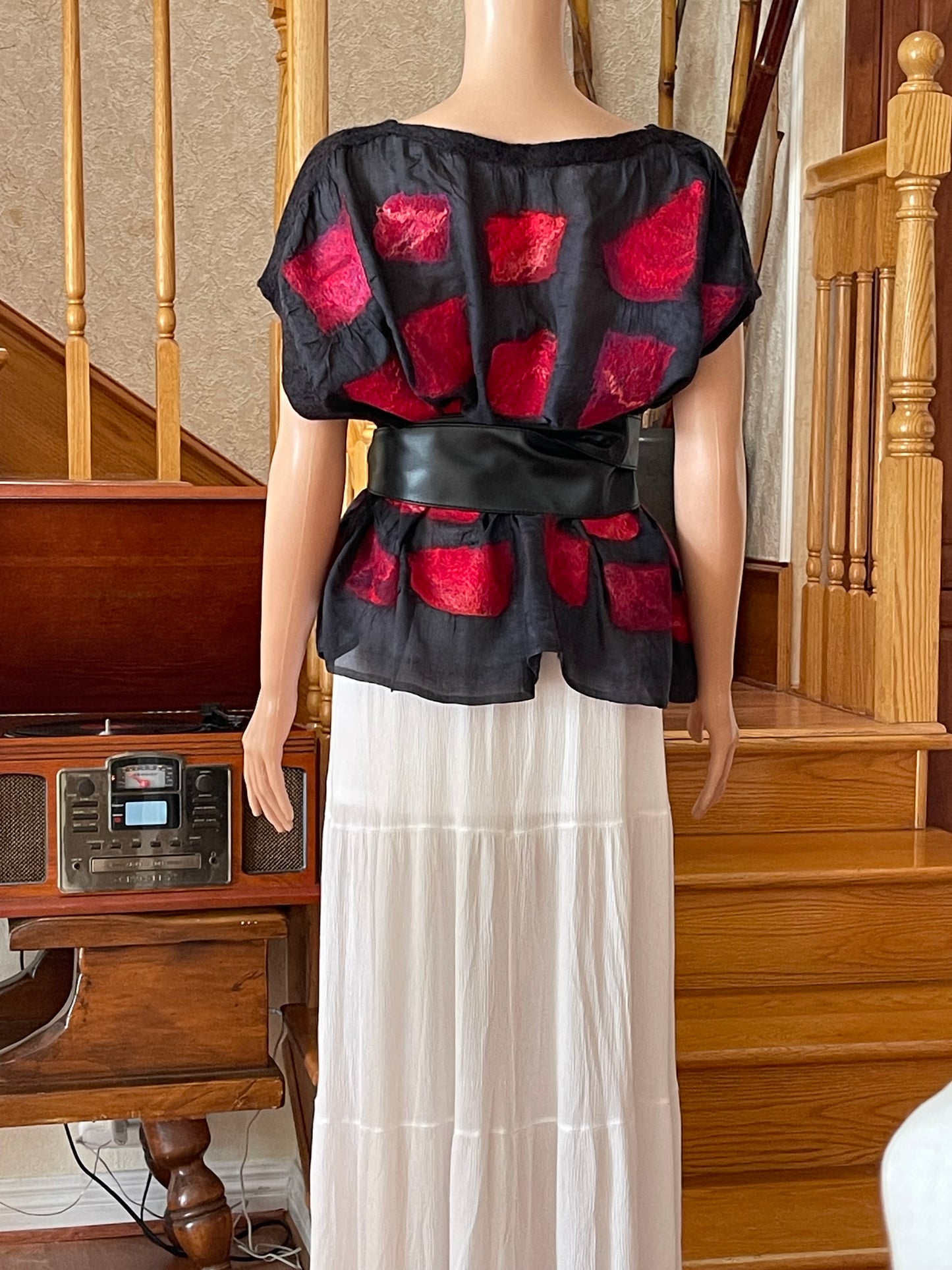 100% Natural Silk Wool Eco-Fashion Top Handmade Nuno Felt Vest Eco Friendly Blouse lightweight Gauze Silk Shirt Women Clothing Garment S-XL