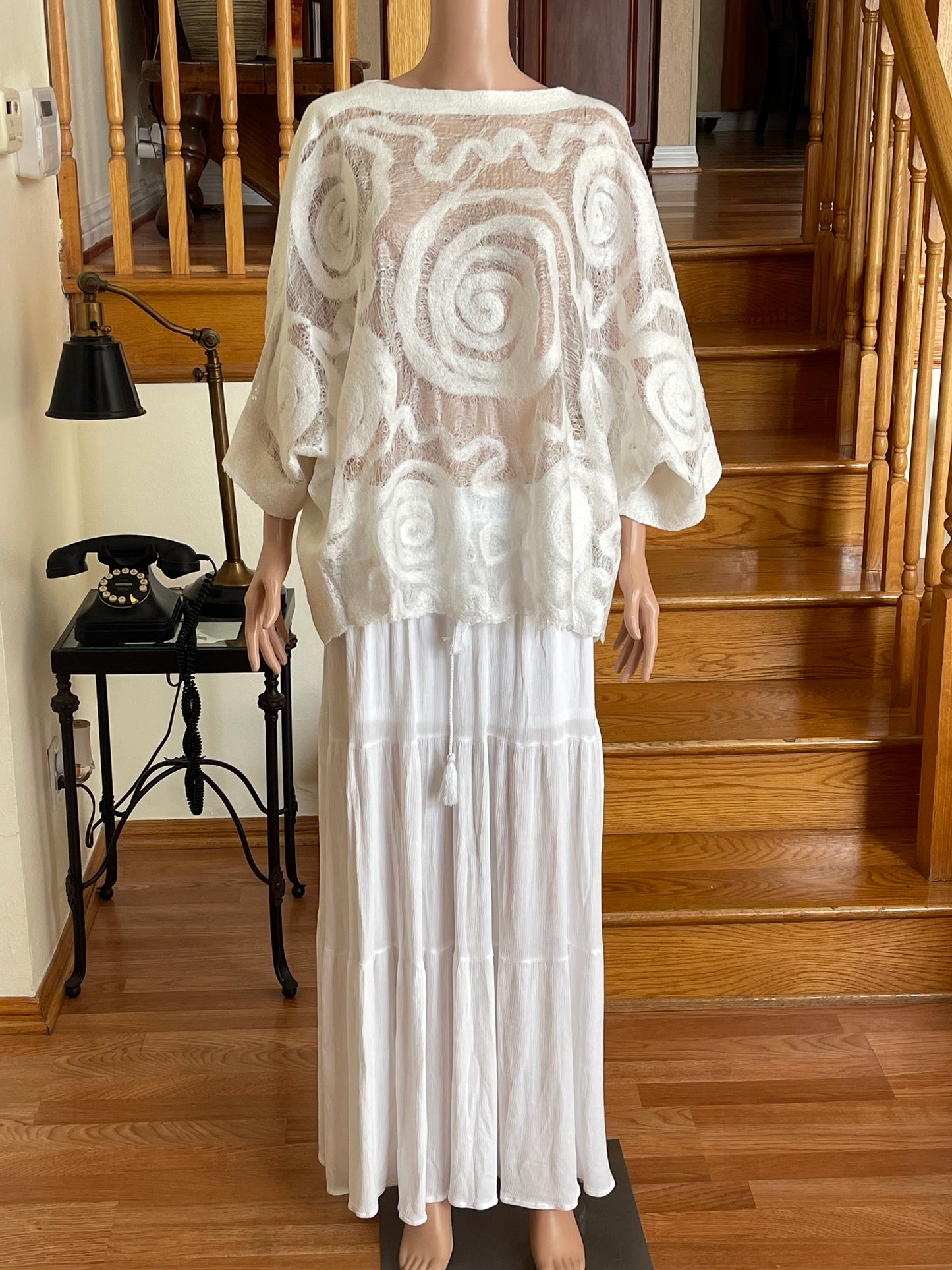 100% Natural Silk Wool Eco-Fashion Top Handmade Nuno Felt Vest Eco Friendly Blouse lightweight Gauze Silk Shirt Women Clothing Garment S-XL