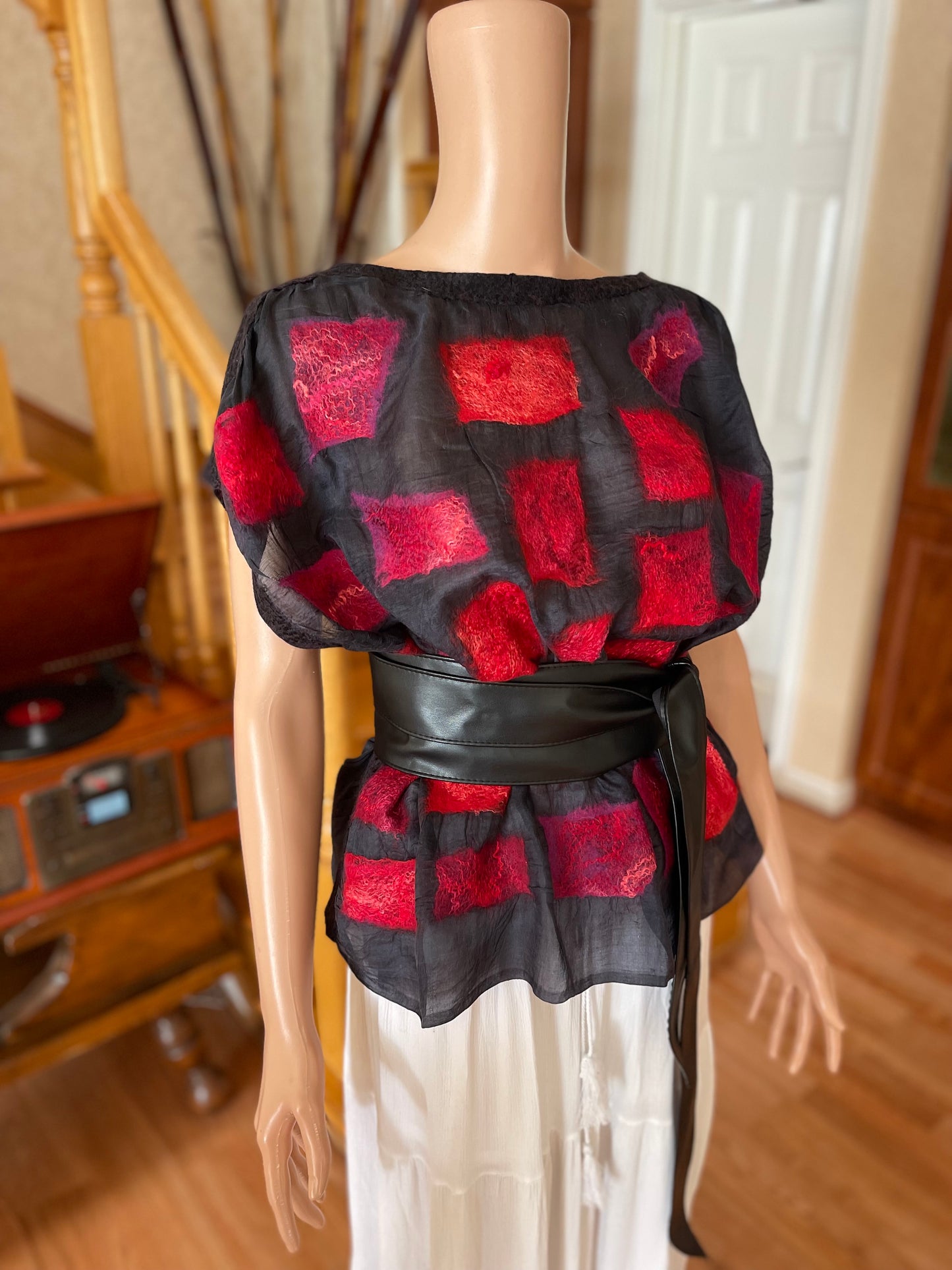 100% Natural Silk Wool Eco-Fashion Top Handmade Nuno Felt Vest Eco Friendly Blouse lightweight Gauze Silk Shirt Women Clothing Garment S-XL