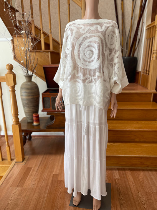 100% Natural Silk Wool Eco-Fashion Top Handmade Nuno Felt Vest Eco Friendly Blouse lightweight Gauze Silk Shirt Women Clothing Garment S-XL