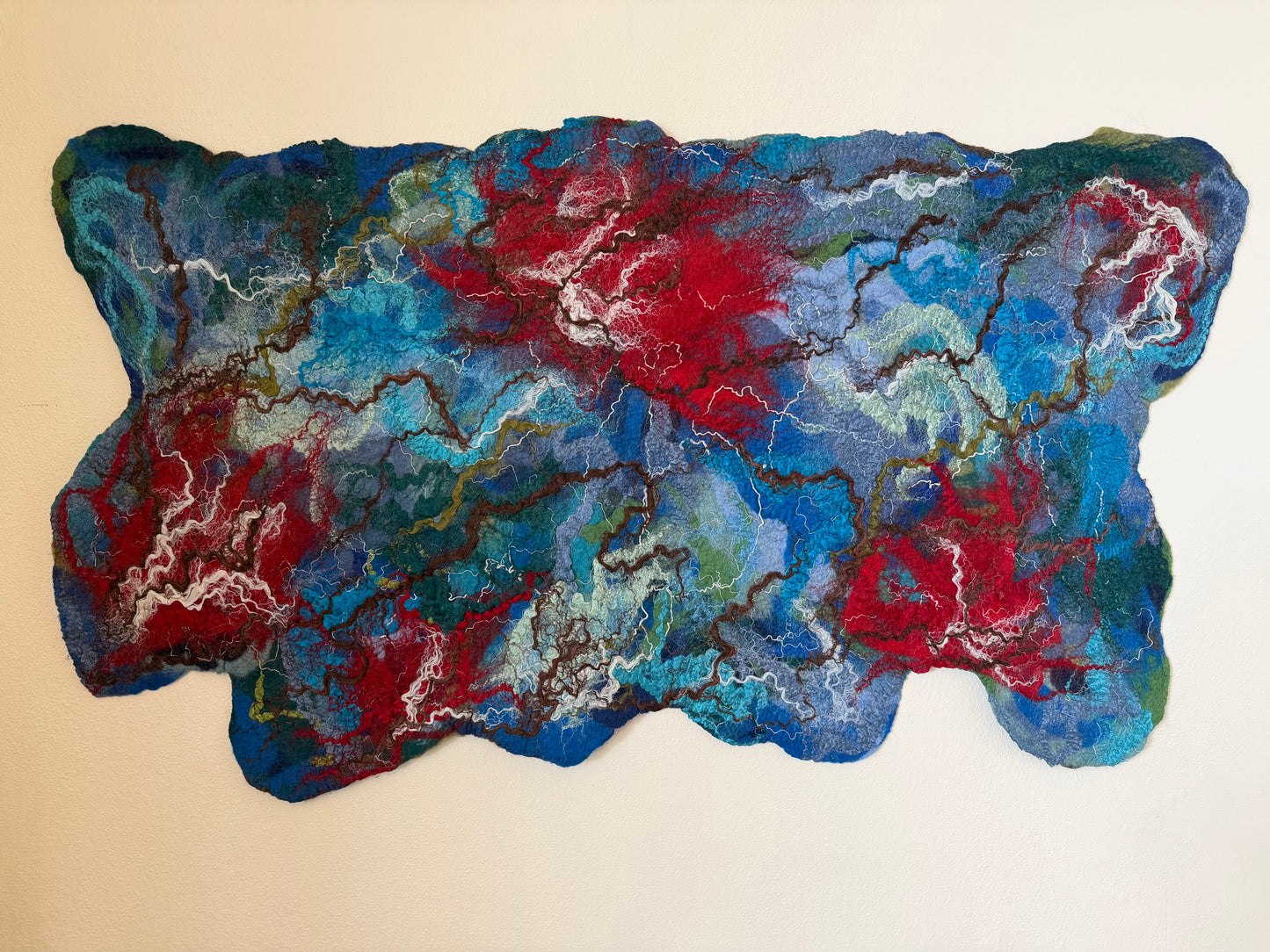 Nuno Felted Wool Wall Art: Boho Tapestry, Eco-Friendly Home Decor