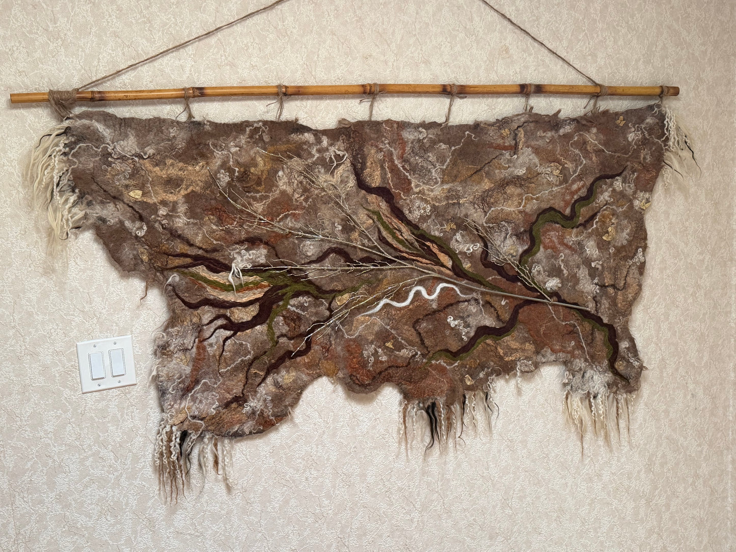 Handmade Nuno Felting Wool Wall Art Panel