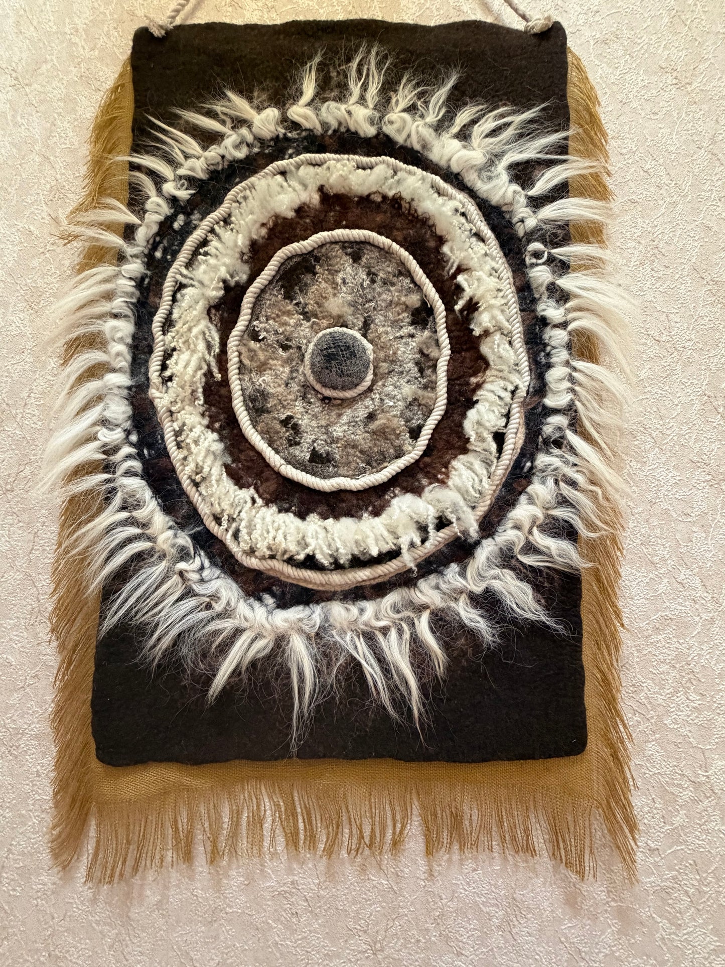 Nuno Felted Wool Wall Art: Boho Tapestry, Eco-Friendly Home Decor