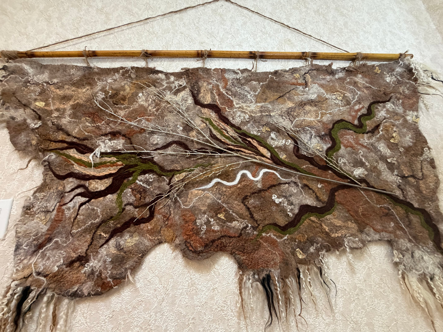 Handmade Nuno Felting Wool Wall Art Panel