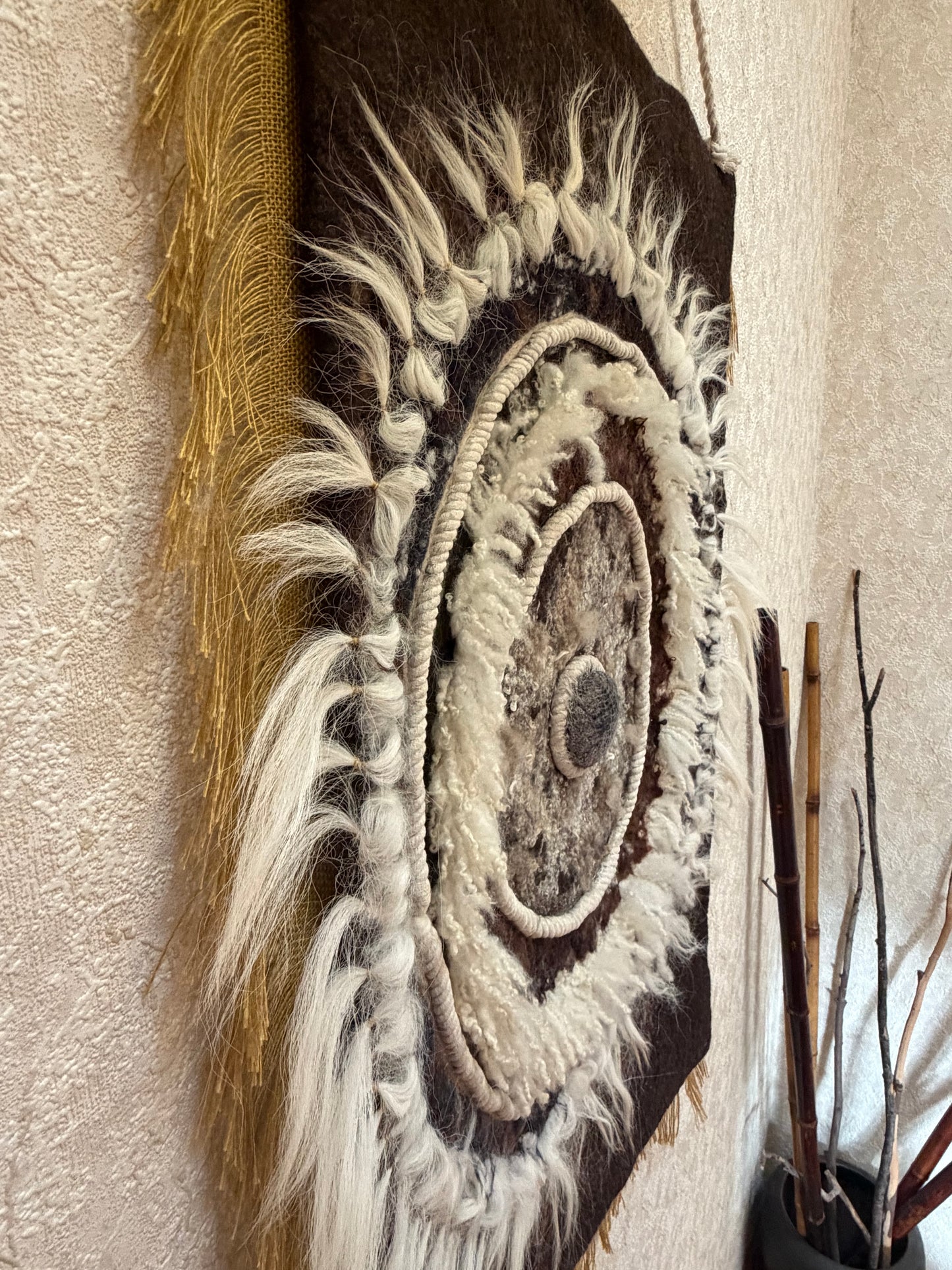 Nuno Felted Wool Wall Art: Boho Tapestry, Eco-Friendly Home Decor