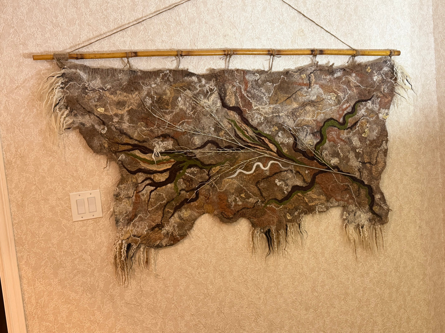 Handmade Nuno Felting Wool Wall Art Panel