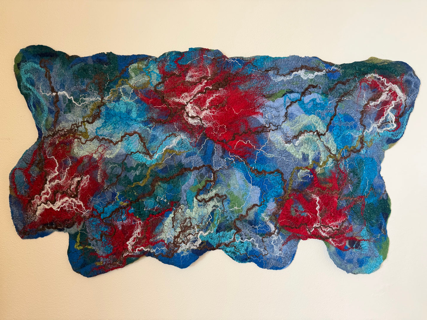 Nuno Felted Wool Wall Art: Boho Tapestry, Eco-Friendly Home Decor