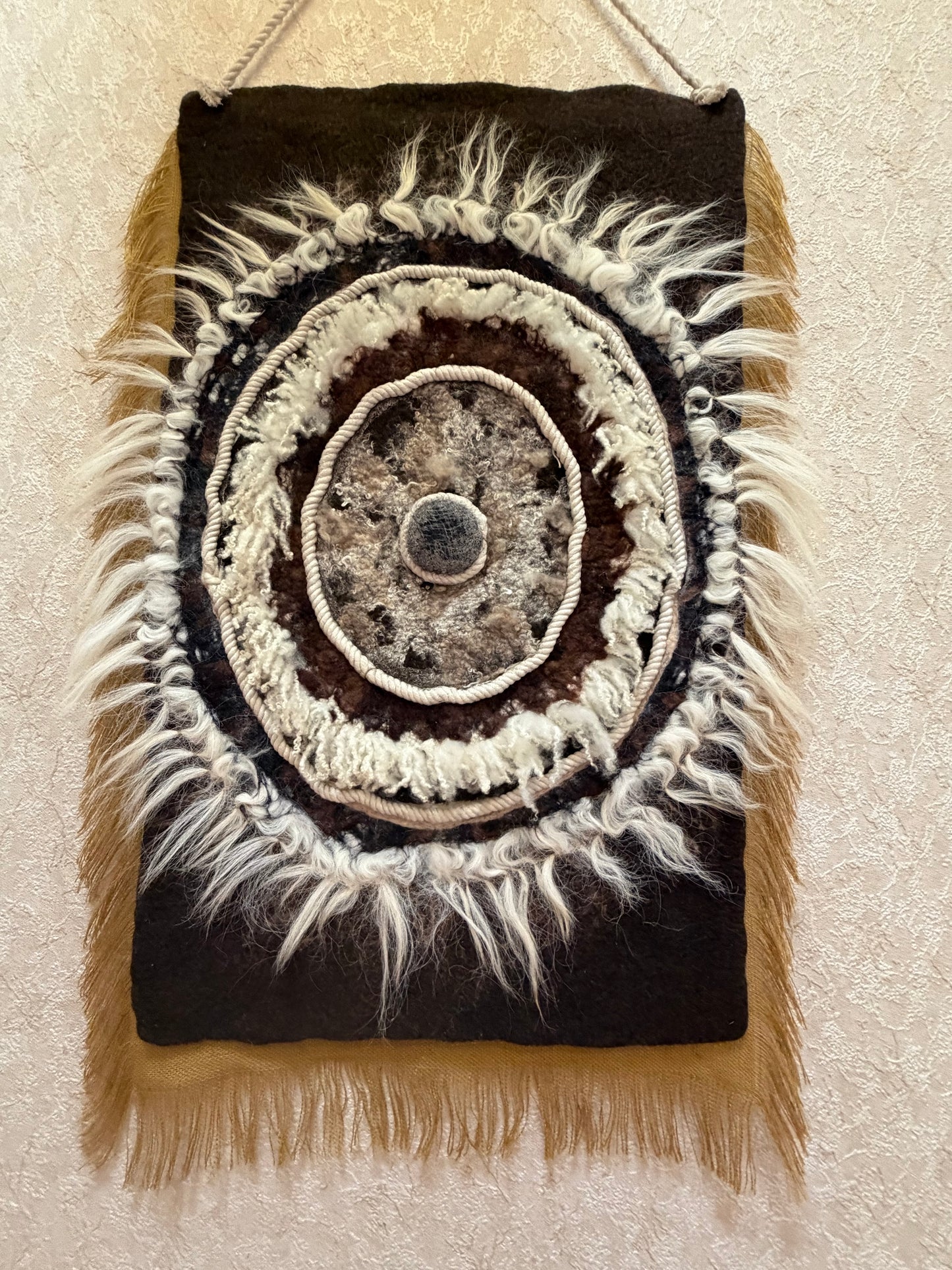 Nuno Felted Wool Wall Art: Boho Tapestry, Eco-Friendly Home Decor