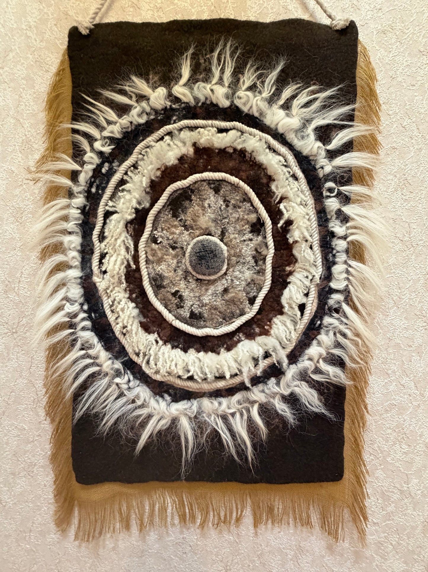 Nuno Felted Wool Wall Art: Boho Tapestry, Eco-Friendly Home Decor