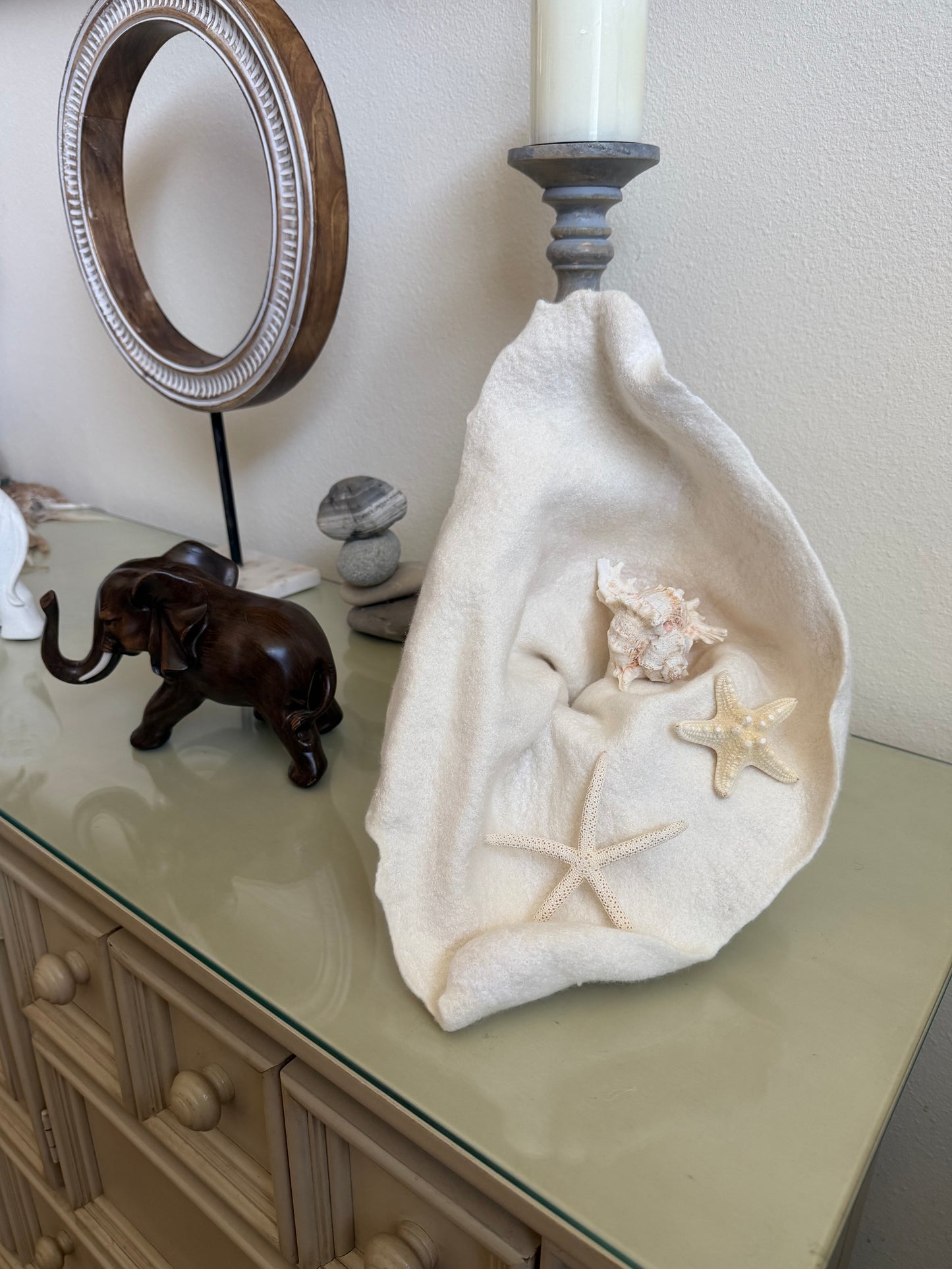 Merino wool art sculpture home decor
