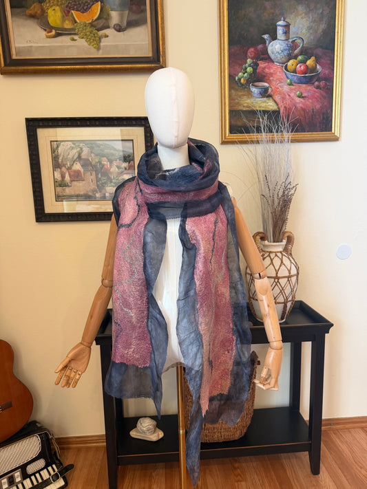 Silk and wool scarf