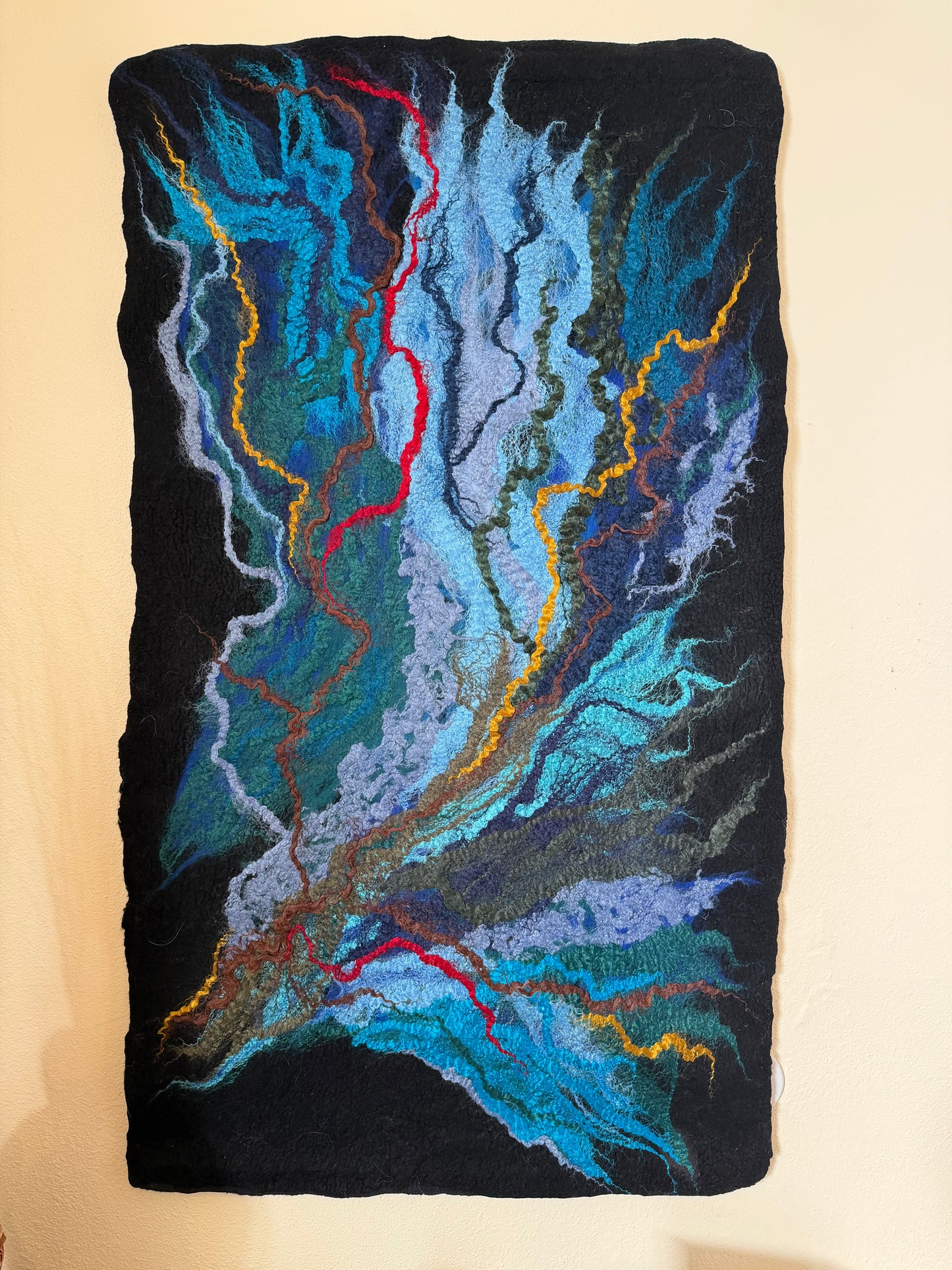 Nuno Felted Wool Wall Art: Boho Tapestry, Eco-Friendly Home Decor