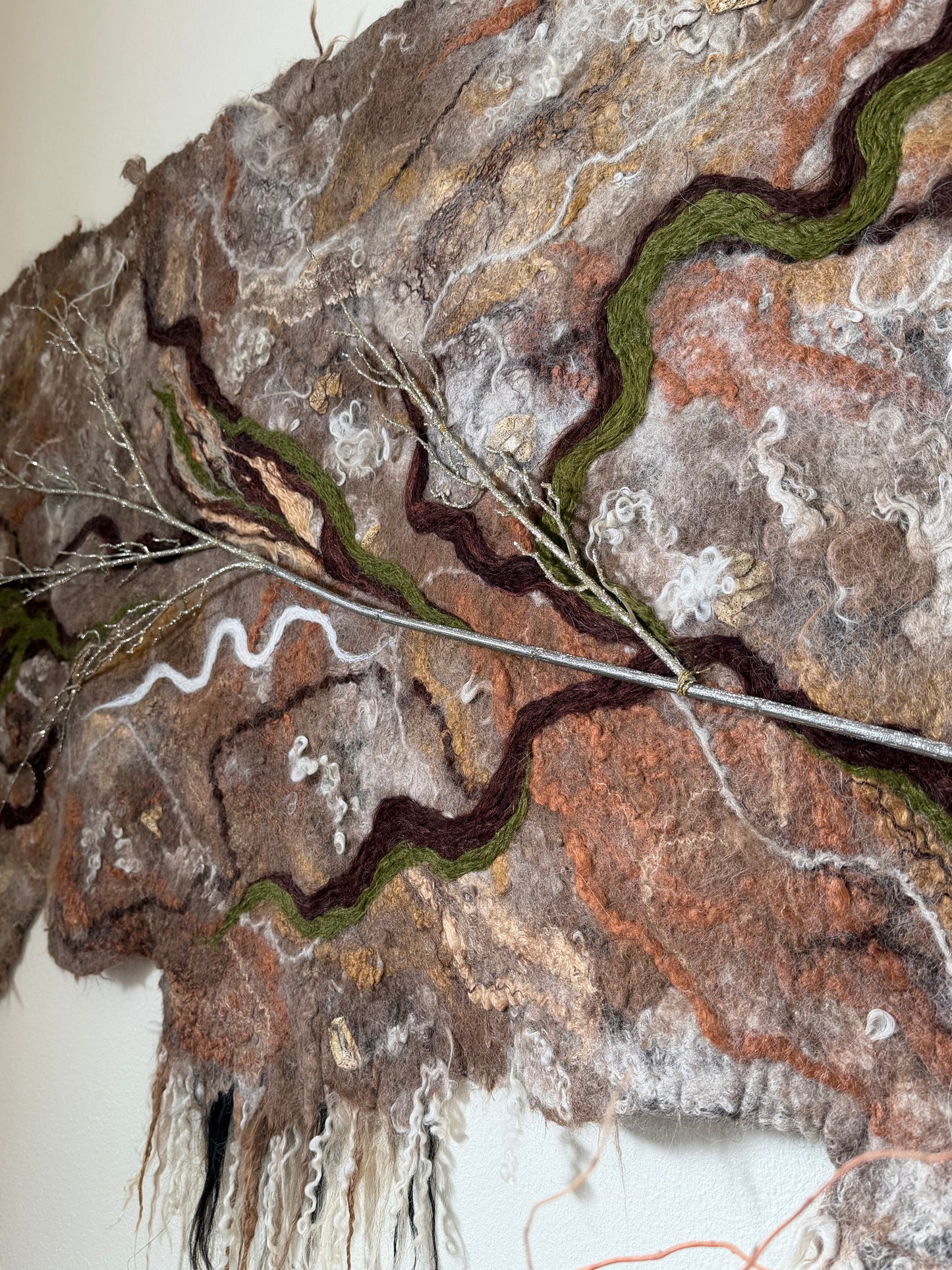 Handmade Nuno Felting Wool Wall Art Panel