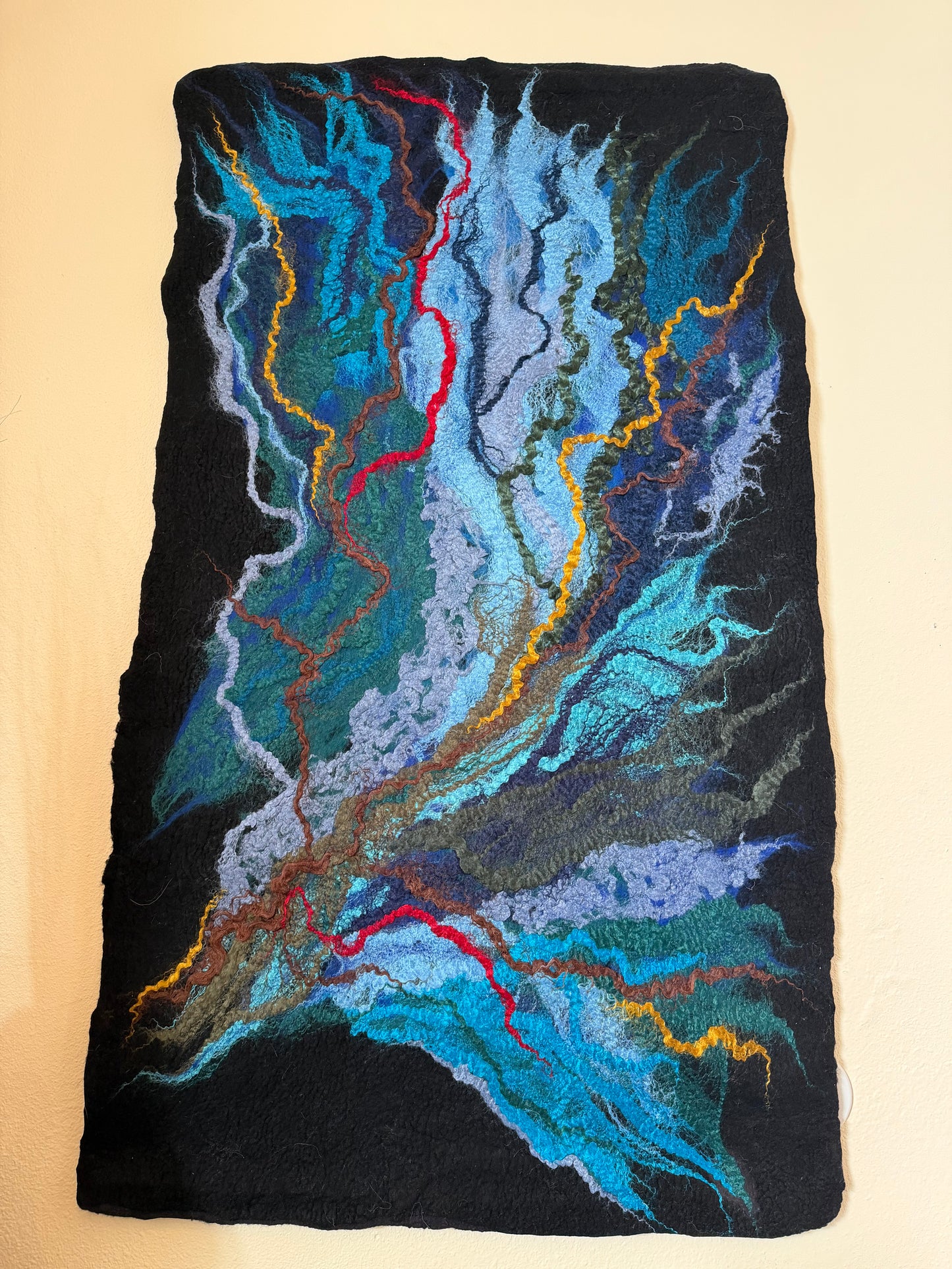 Nuno Felted Wool Wall Art: Boho Tapestry, Eco-Friendly Home Decor