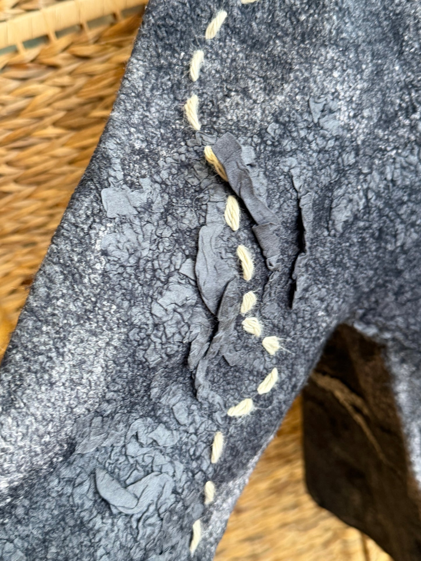 100% Natural Fibers Eco-Fashion Handmade Nuno Felted Silk Wool Eco Friendly Wearable Art Sweater Top Tunic Blouse Sweatshirt  One Size S-XL