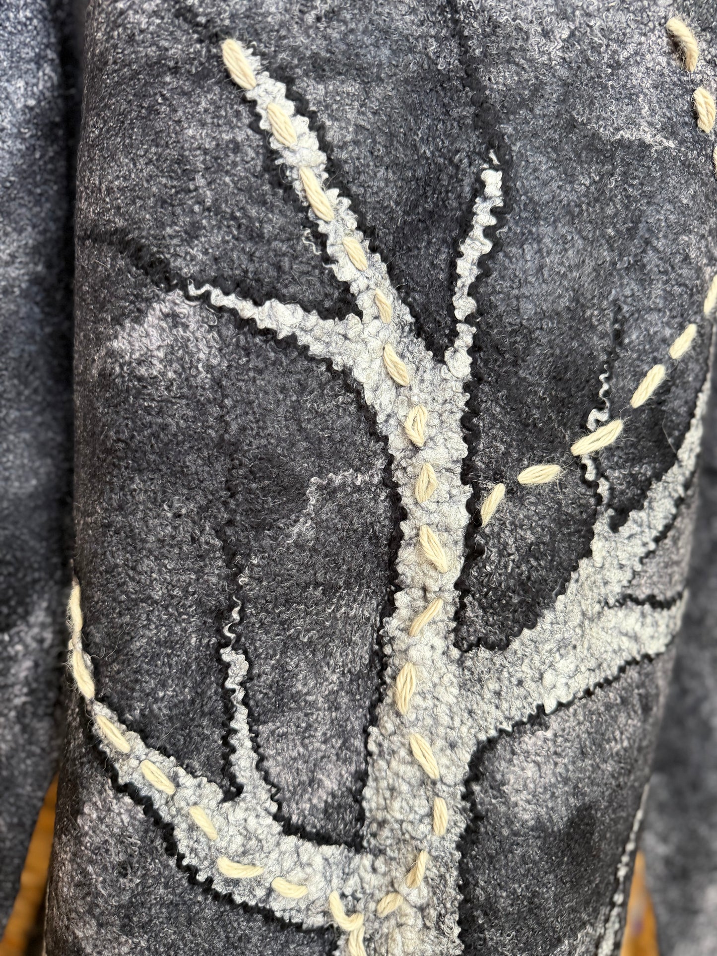 100% Natural Fibers Eco-Fashion Handmade Nuno Felted Silk Wool Eco Friendly Wearable Art Sweater Top Tunic Blouse Sweatshirt  One Size S-XL
