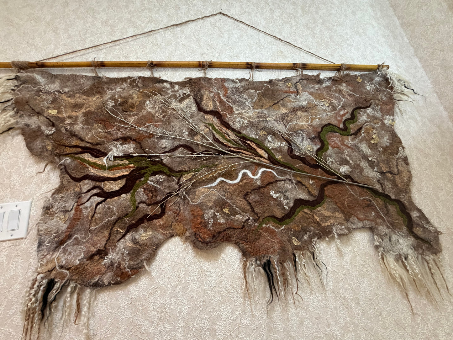 Handmade Nuno Felting Wool Wall Art Panel